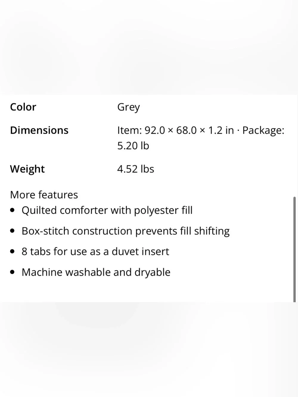 Quilted Comforter or Duvet Insert Machine Washable - TWIN XL